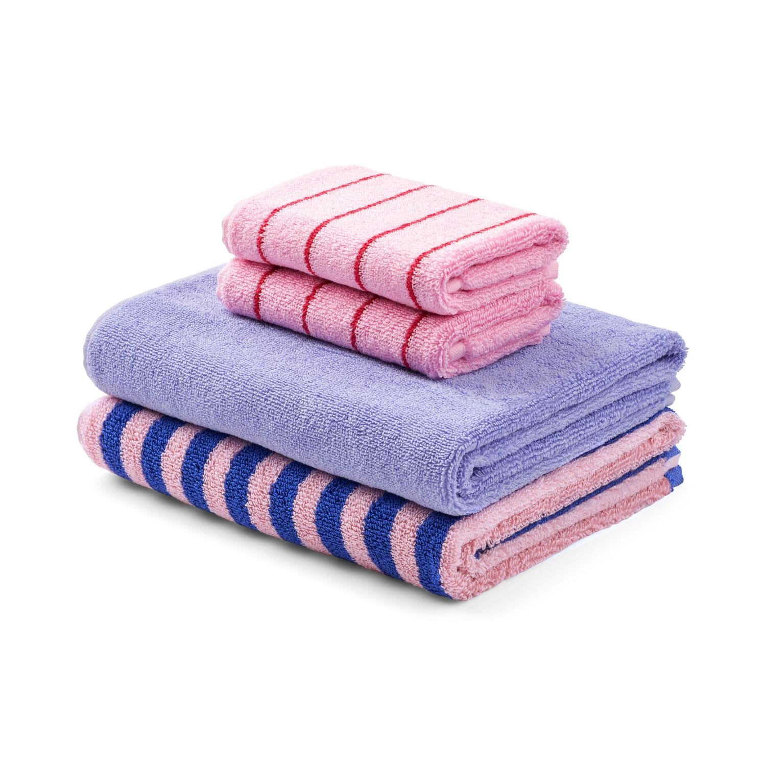 4 stk håndklæde sampak - Lavender Blue/Baby Pink & Ski Patrol/Dazzling Blue & Rose